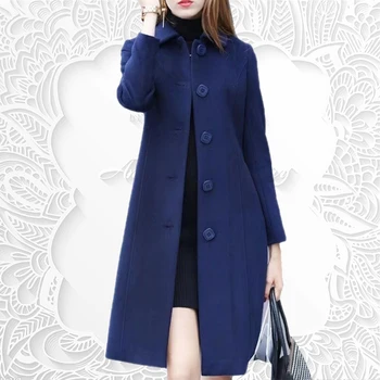 Новое осенне-зимнее женское модное пальто, теплая однотонная длинная куртка, женская верхняя одежда, тонкая одежда высокого качества