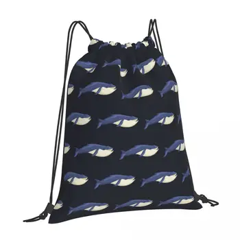 Рюкзак в готическом стиле харадзюку с рисунком кита, Камуфляжные рюкзаки на шнурках, идеальные рюкзаки для школьных походов, холст