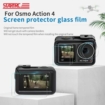 STARTRC Для DJI Action 4 Пленка Из Закаленного Стекла Защитные Пленки Для Линз Протектор Экрана для DJI Osmo Action 4 Аксессуары Для Камеры
