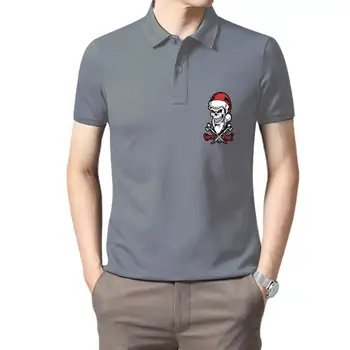 Рождественская мужская футболка с черепом Санта-Клауса и скрещенными костями