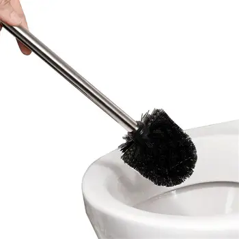 Пластиковая туалетная щетка с ручкой из нержавеющей стали, мягкая щетина, чистящие средства для ванной комнаты
