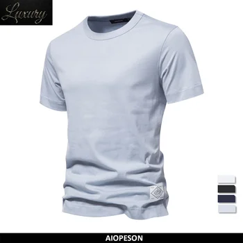 Брендовая качественная однотонная мужская футболка, повседневные футболки с короткими рукавами для мужчин, новые летние модные дизайнерские топы, мужская футболка